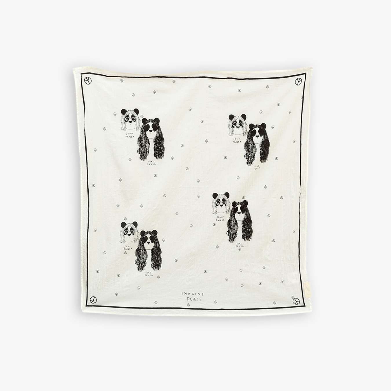 Imagine peace woven scarf White | Mini Rodini