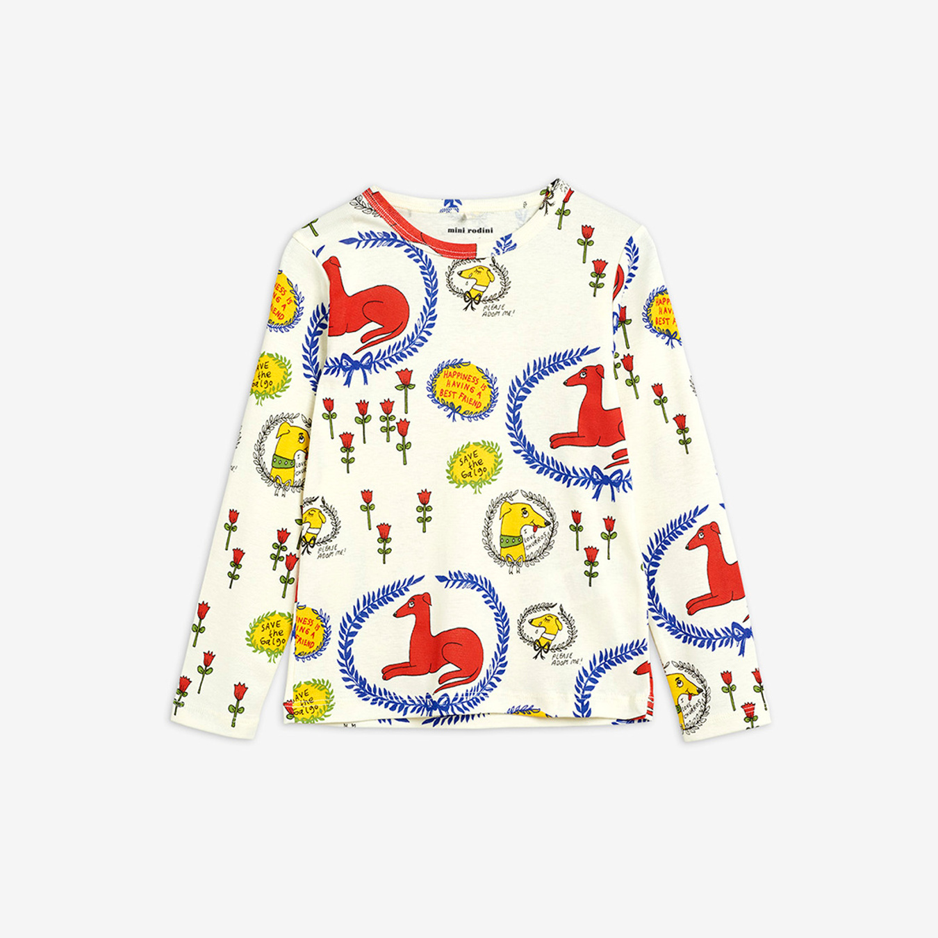 Sighthound Long Sleeve T-Shirt Offwhite | Mini Rodini